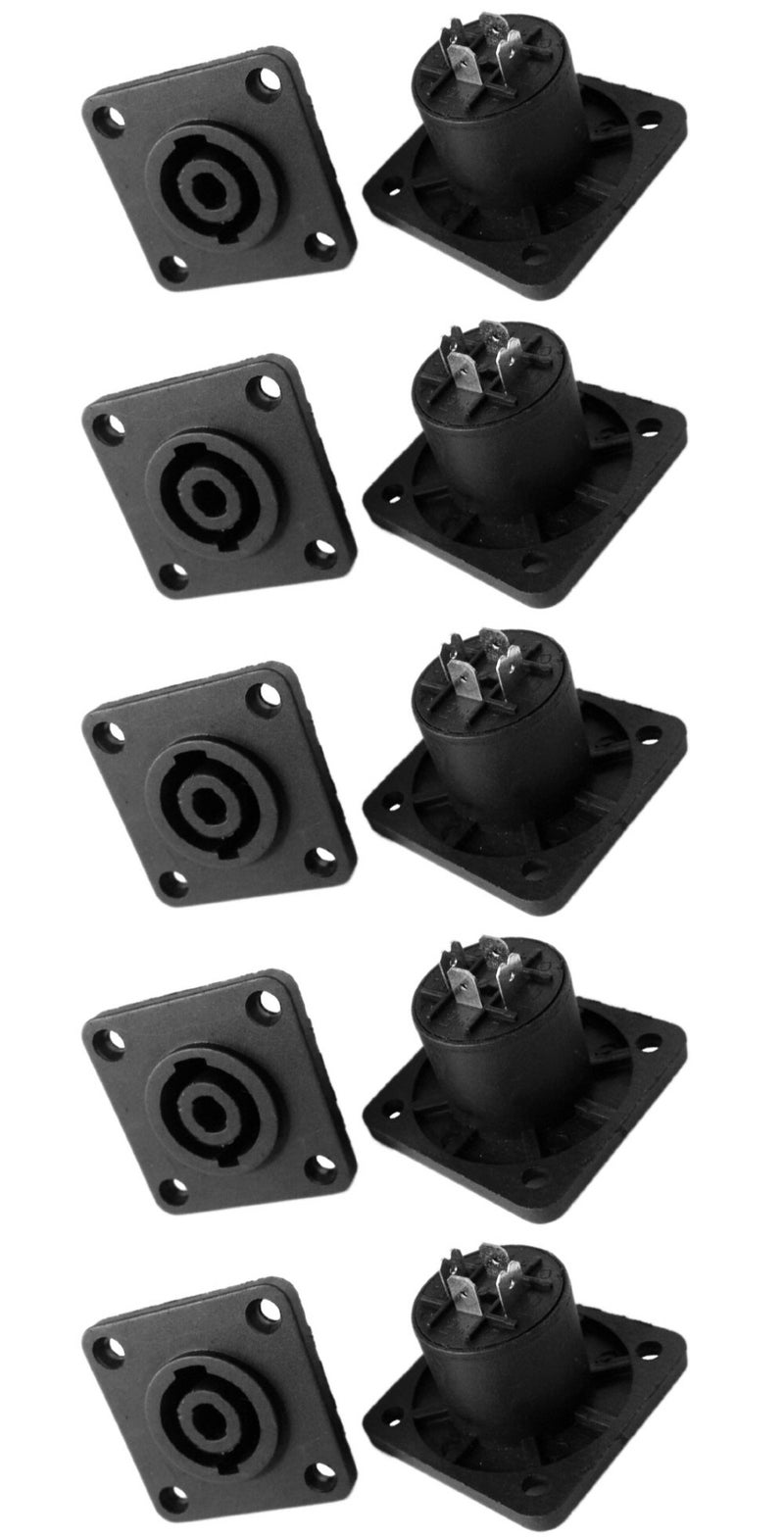 CESS Speaker Jack Twist Lock 4 Pole Square (Rectangle) - Speakon Female Socket Panel/Chassis Mount - Compatible with Neutrik Speakon NL4MP, NL4MPR, NL4FC, NL4FX, NLT4X, NL4 Serie (10 Pack) - Image 2